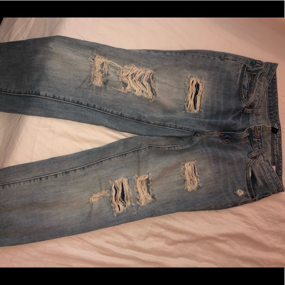 Gap boyfriend fit ripped jeans.